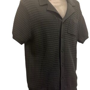 William Rast black cotton button down top. Friend with the pocket soft and chic.
